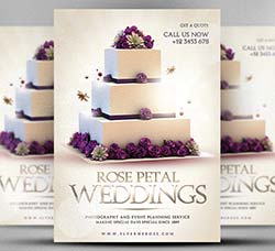 婚礼传单模板：Wedding PSD Flyer Template